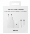 Sansung 45W PD Super Fast 2 Pin Charger 2.0 with Type C Data Cable from Type C.