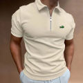 2024 Summer Hot selling Men's Polo Shirt Short sleeved Lapel Zipper Polo Shirt Casual Street Wear Summer Men's Shirt European Si. 