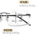 2021 Progressive Multifocal Memory Titanium Rimless Reading Glasses Men Smart zoom Women Ultra-light Anti-blue light Eyeglasses. 