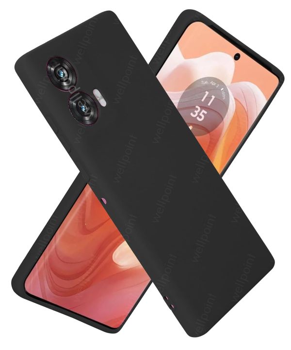 Motorola%20Moto%20G85,%20Slim%20Fit%20Silky%20And%20Soft%20Touch%20Finish%20Silicone%20Matte%20Finish%20TPU%20-%20Black%20(With%20Logo)%20-%20Image%203