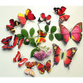 (New)12pc imulate 3D butterfly wall cker with magnet elegant Colourful mural wall decoration for fridge Computer TV backdrop Wall living room bedroom.