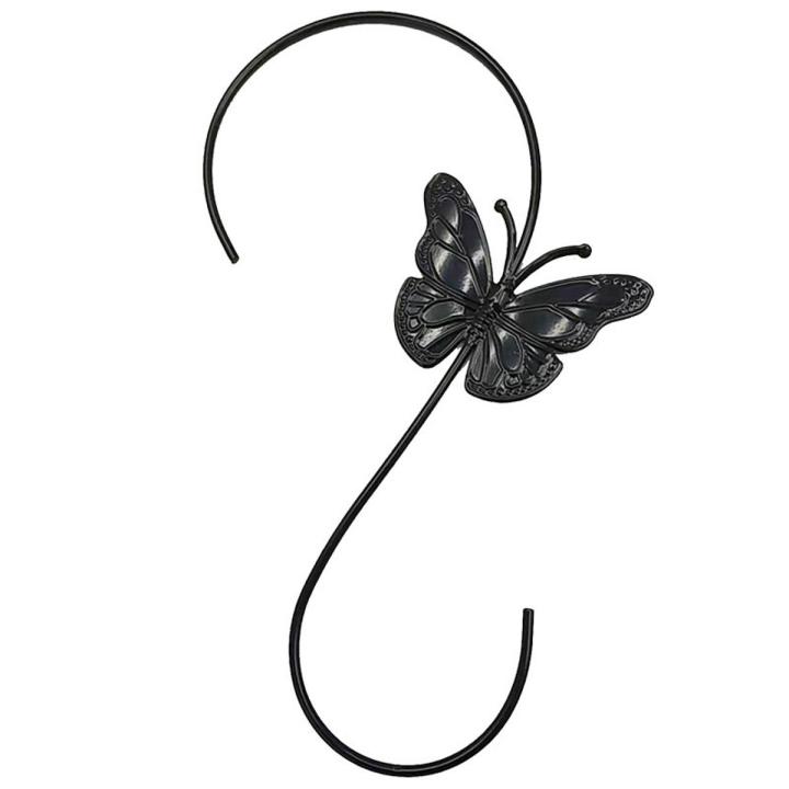 Heavy Duty Courtyard Garden Ornaments Black Metal Hook Hangers