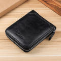 PU Men's Wallet Soft-touch Personalized Casual Leather Wallet Zipper Wallet for Use Gift for Men Business Essential Travel Accessory Fashion Accessory.
