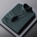s！！ Thermal Underwear O-Neck Stretchy Autumn Fleece Lining Bottoming Thermal Underwear Elastic Men Top for Outdoor. 