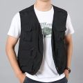 6XL Summer New Outdoor Vest Men Utility Tactical Multi-pocket Vest Techwear Outdoor Hiking Fishing Photography Safari Cargo Vest. 