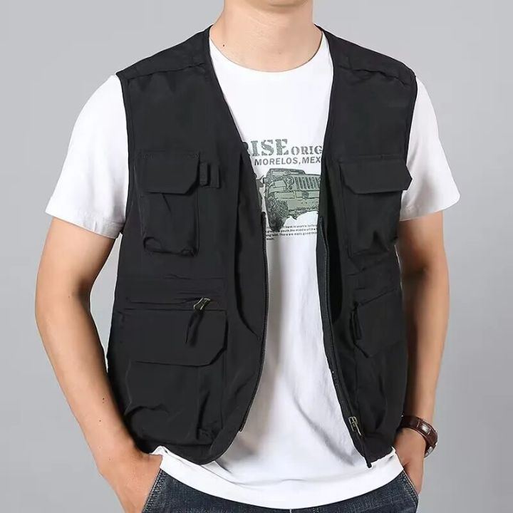 6XL%20Summer%20New%20Outdoor%20Vest%20Men%20Utility%20Tactical%20Multi-pocket%20Vest%20Techwear%20Outdoor%20Hiking%20Fishing%20Photography%20Safari%20Cargo%20Vest%20-%20Image%204