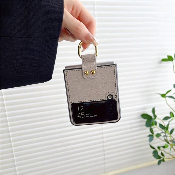 For%20Samsung%20Z%20Flip%201%202%203%20Case%20With%20Ring%20Buckle%20Retro%20PU%20Leather%20Shockproof%20Phone%20Case%20For%20Samsung%20Galaxy%20Z%20Flip%204%205%20-%20Image%203