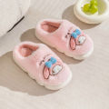 Sanrios Anime Kuromi Plush Slippers Warm My Melody Cartoon Anti Slip Wear Resistant Slippers Waterproof Cotton Shoes Girl Gift.