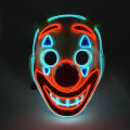Cross Border New Arrival Halloween New Green Hair Wig Clown Full Face LED Luminous Mask DJ Music Festival EL Mask. 
