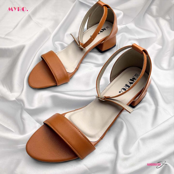 Myro Brown Ankle Strap Low HeeL