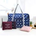 Portable Folding Travel Bag Storage Bag Handbag Large Duffle Clothing Storage Pouch Printing Large-sized Carry-on Organizer Bag. 