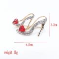 Ladies Crystal Rhinestone High Heel Princess Shoes Brooches Women Stylish Charm Brooch Pin. 