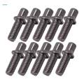 10Pcs Drum Tension Rods Smooth Deep Thread Strong Metal Tight Screw Short Screws for Snare Drum, Bass Drum Percussion Instrument DIY Replaces.