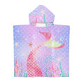 Mermaid cape beach bathrobe Seaside change bathrobe Surf suit Printed hooded bath towel one piece 7. 