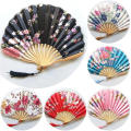 Chinese Style Hand Held Fans Personalized Pattern Silk Bamboo Folding Fans Handheld Wedding Hand Fan Cool Bamboo Flower Fan. 