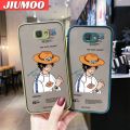 JIUMOO For Samsung J5 2015 Samsung J5008 Samsung J5009 Case With Fashion Portgas·D· Ace Side Edge Square Silicone Frosted Transparent Hard Casing New Design soft Cases Full Back Cover Camera Phone Case Shockproof Protection Case. 