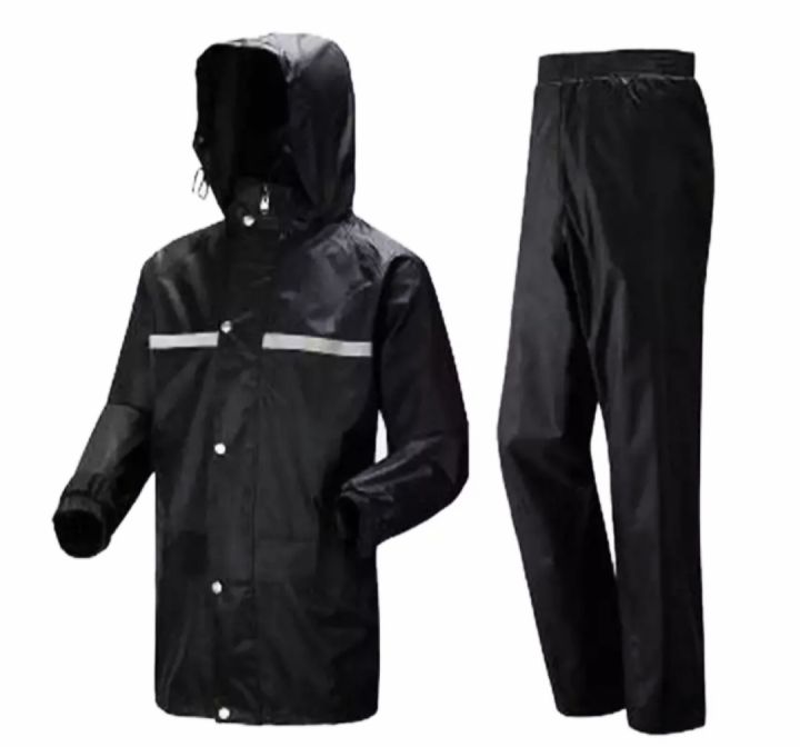 Raincoat%20For%20Men%20Orbit%20Fabrics%20Waterproof%20PVC%20Sealing%20Winter%20Glossy%20Polyester%20Hoodie%20Style%20Double%20Breasted%20Black%20and%20Blue%20-%20Image%207