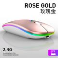 2.4GHz Wireless Work Mouse USB Rechargeable LED RGB Mouse Silent Ergonomic Mute Mouse With Backlight For Laptop PC ipad Muse.