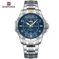 NAVIFORCE Man's Casual Wild Quartz Wristwatch Waterproof Stainless Steel Watches for Men Day and Date Display Clock Reloj Hombre. 