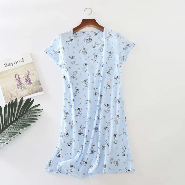 Knitted%20cute%20women's%20short%20sleeved%20pamas,%20summer%20style,%20oversized%20and%20fat%20added%20home%20pamas%20-%20Image%204