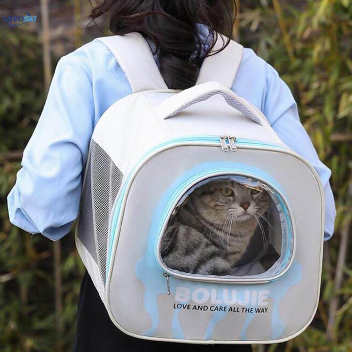 Cat Cats Bag, when Going Out, Travel Bag, Unique Breathable with Shoulder Strap blue