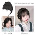 Wig Bangs Cushioned Cranial Vault Fluffy Covering Hair Slits Natural Invisible Light Braided Headband Bangs Wig Dating Supply.