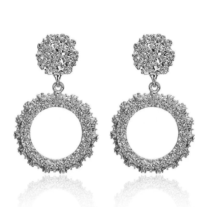 【beauty code store】Fashion clip on Earrings 2019 Big Geometric earrings For Women pierced modern Jewelry