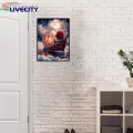 Uniform Texture Rhinestone Art Canvas Diy Craft Rhinestone Painting Kit Colorful Rhinestones for Home Decor Flower Boat Moon Pattern Adult Kids Art Kit. 