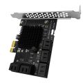 2X 10 Port SATA 3.0 to PCIe X1 Expansion Card PCI Express SATA Adapter SATA3 6G Converter with Heatsink for Windows. 