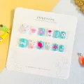 Pre-Glue Nails for Children, Kids Press on Nails, Cartoon Christmas Nails, Cute Full Cover Tips, Nail Decoration, 12. 