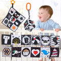 Black and White High Contrast Soft Cloth Book Baby Newborn Sensory Toys. 