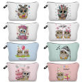 Cute Owl Print Makeup Bags For Women Roomy Toiletry Bag Mini Travel Practical Pencil Case Birthday Custom Pattern Cosmetic Pouch. 