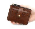 Men's Wallet Leather Credit Card Holder ID Card Rfid Blocking Zipper For Men - card holder.