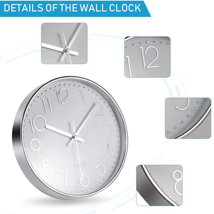 Modern%20Silent%20Wall%20Clock%20for%20Home%20Office%20Kitchen%20(25cm,%20Silver)%20-%20Image%205