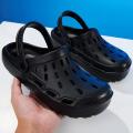 Summer Men Sandals Platform Clogs Beach Slippers Men Shoes Aqua Breathable Hollow Out Garden Slippers Foam Runners blue. 