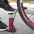 SportQ Small Bike Pump, Portable Bike Tire Pump Fit Presta & Schrader Valve Aluminum Alloy Cylinder Gas Needle Floor Pump Bike for Basketball, Football, Racing Bicycle Mountain Bike.