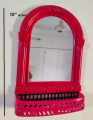 Pink- Plastic Frame Bathroom Mirror Frame with glass Hanging Hole (Small- 10" inches). 