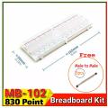 MB102 Solderless Breadboard 16.5x5.5cm 830 Point  Prototype PCB MB-102 Breadboard Use Project Uno R3 ESP8266 Jumper Wire. 