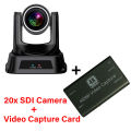SDI Camera 20x Optics Zoom SDI+HDMI+IP Streaming Outputs POE Video Conference Camera + 4K 60Hz HDMI Video Capture Card. 