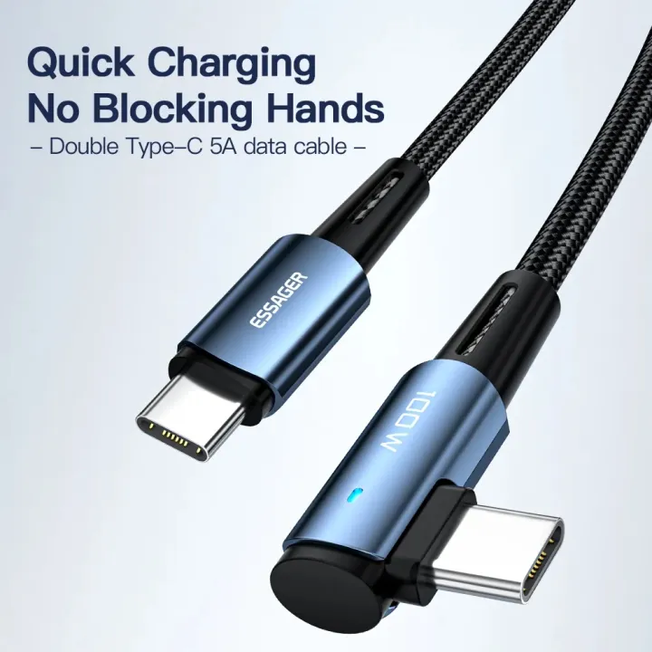 Essager%20PD%20100W%2060W%20USB%20Type%20C%20To%20Type%20C%20Data%20Cable%2090%20Degree%20Angle%20For%20Samsung%20Huawei%20Fast%20Charging%20Type-C%20Date%20Wire%20iPad%20MacBook%20Pro%20-%20Image%202