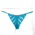 Swimwear Mens Handmade Crocheted G-String Hollow Out Bulge Pouch Briefs Elastic Waistband T-Back Thongs Sunbathing Swimsuit.