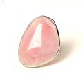KFT Natural Rose Pink Quartz Stone Rings Healing Crystal Quartz Reiki Stone Resizable Finger Ring Jewelry For Women Men Girls. 