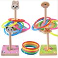 Wooden Ring Toss Game Set Cone Bean Bags Puzzle Kid Birthday Party Family Game. 