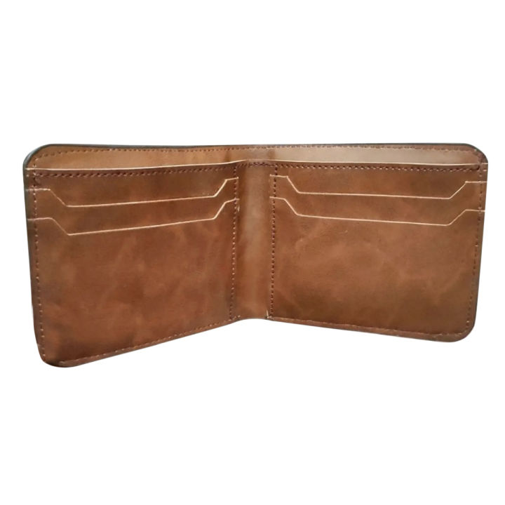 Dark Brown Color Artificial Leather Wallet For Men Artificial Leather Money Bag For Men Length: 11cm Width: 9cm
