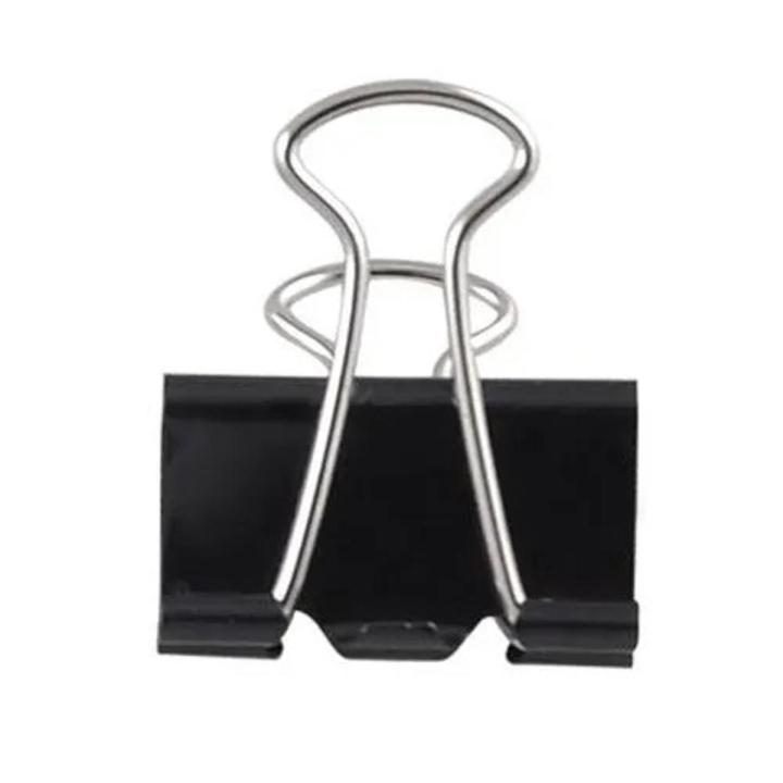 Metal Paper Clips / Stationery Binders Clips Black (10 Pieces) 32mm Small Size
