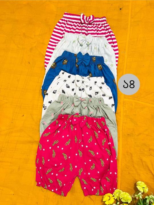 Girls Half Pant 6 Pieces Combo By Any Color, Tai pant, Multi Color , Girls Bow pants
