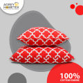 Cushion Cover, Black & Red (16"x16") Set of 2, Only Cover. 