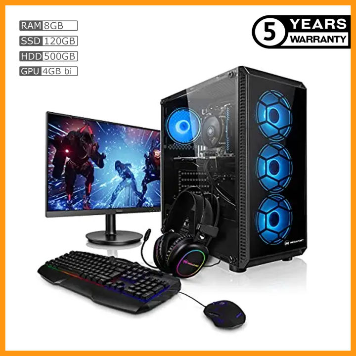 Intel Core I7 Ram 8Gb Hdd 500Gb Ssd 120Gb Graphics 4Gb | Internal + External | Gaming Pc 64 Bit - 19 Inch Monitor - Gaming Full Set New Desktop Computer