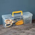 Portable Plastic Hardware Tool Box Transparent Toolbox Tool Storage Box Tool Organizer Household Parts Box.