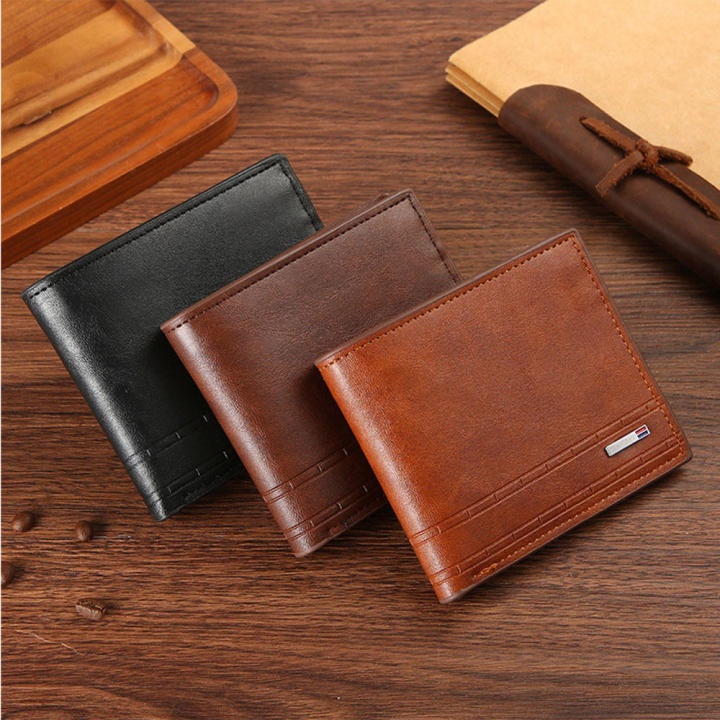 Stylish Retro Men'S Wallet Slim  Versatile Men'S Pu Leather Wallet Sleek Men'S Short Wallet for  Use Travel Accessory Business Essential Gift For Men Suitable For All Occasions